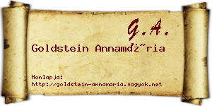 Goldstein Annamária névjegykártya